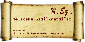 Melicska Szókratész névjegykártya